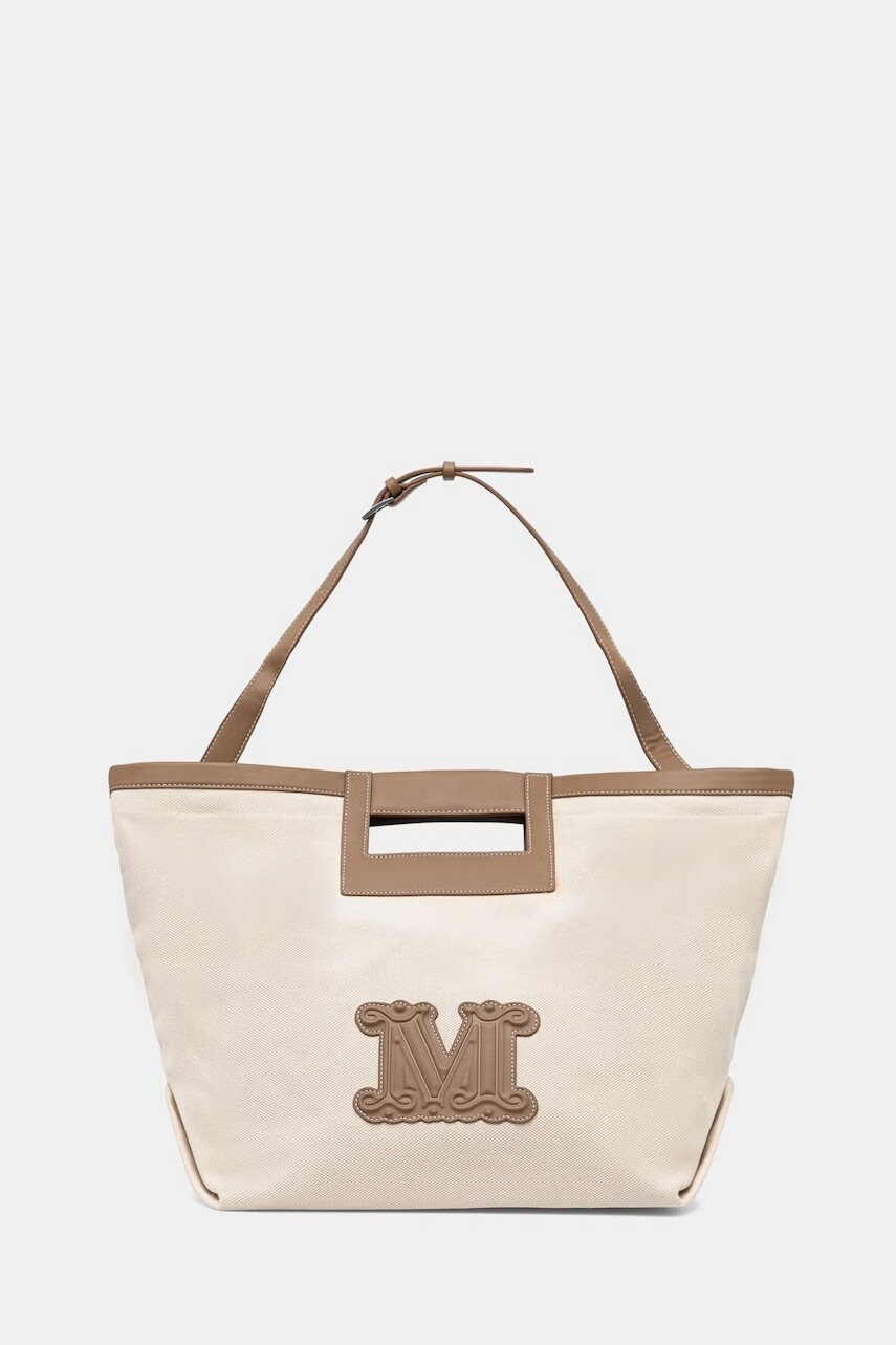 Max Mara Beachwear plážová kabelka dámska bavlnená ECRU