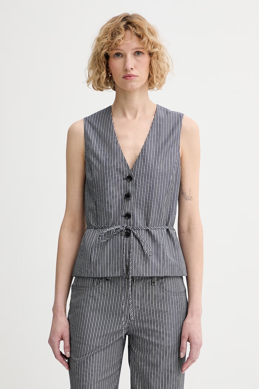 rag & bone jednoradová vesta dámska bavlnená Paulette