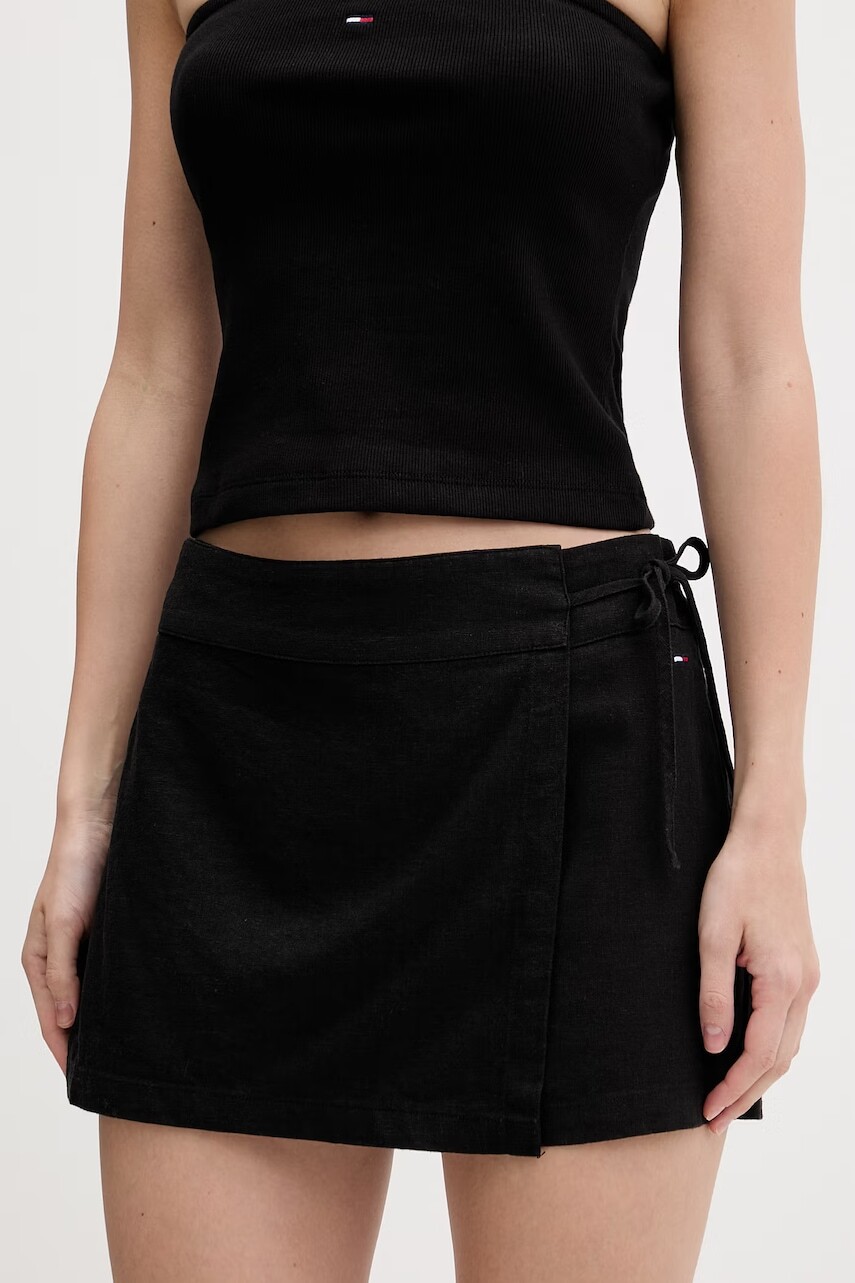 Tommy Jeans culottes dámske s ľanom