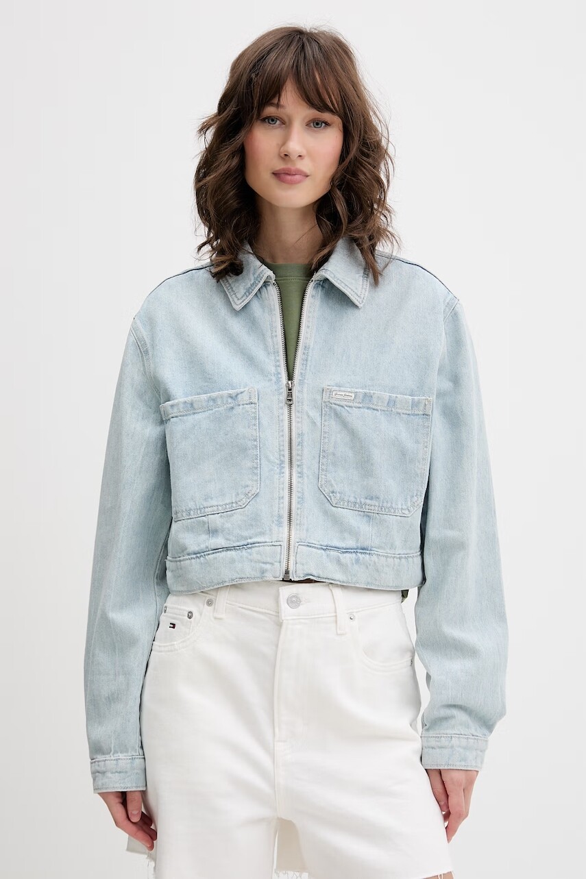 Guess Jeans prechodná bunda dámska rifľová