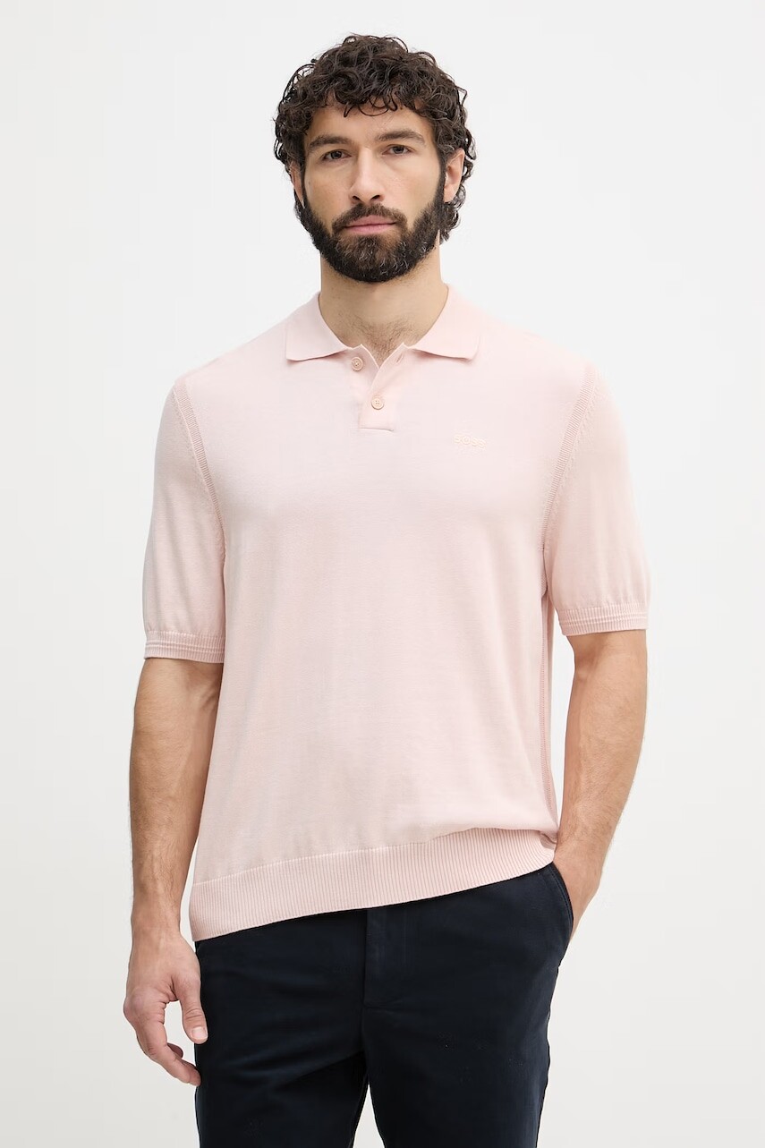 BOSS Orange polo tričko pánske s bavlnou