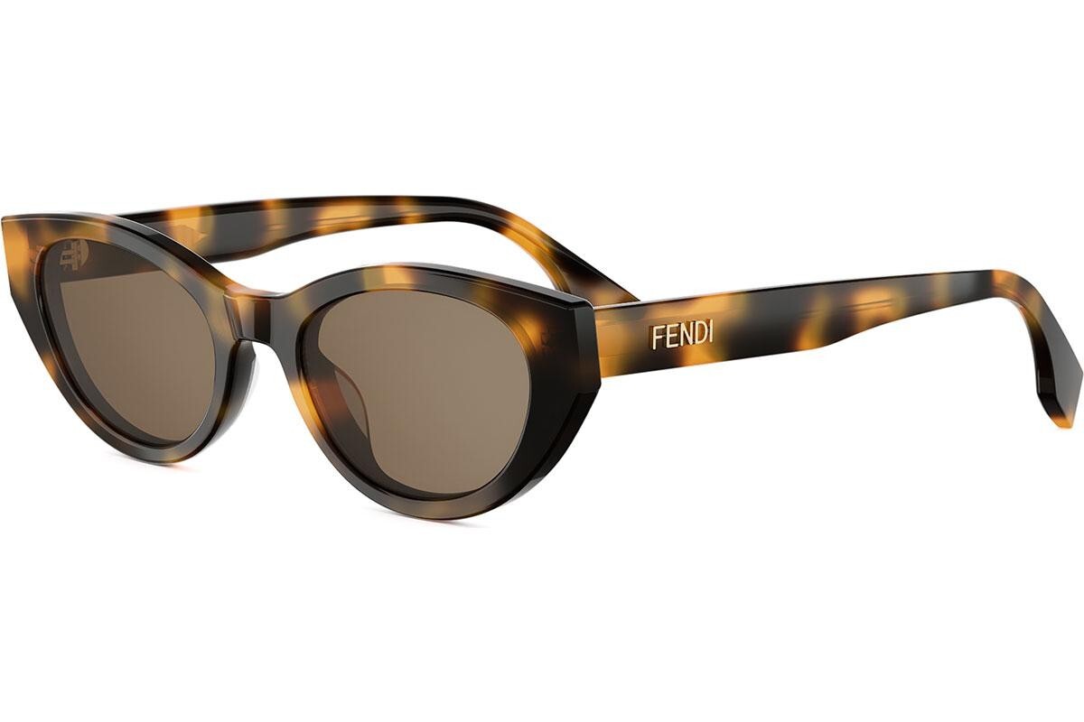 FENDI Lettering Havana Cat Eye Sunglasses - ONE SIZE (51)