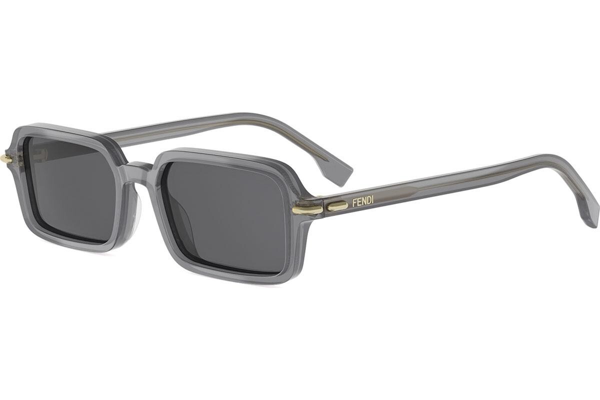 FENDI Selleria Grey Rectangular Sunglasses - ONE SIZE (51)