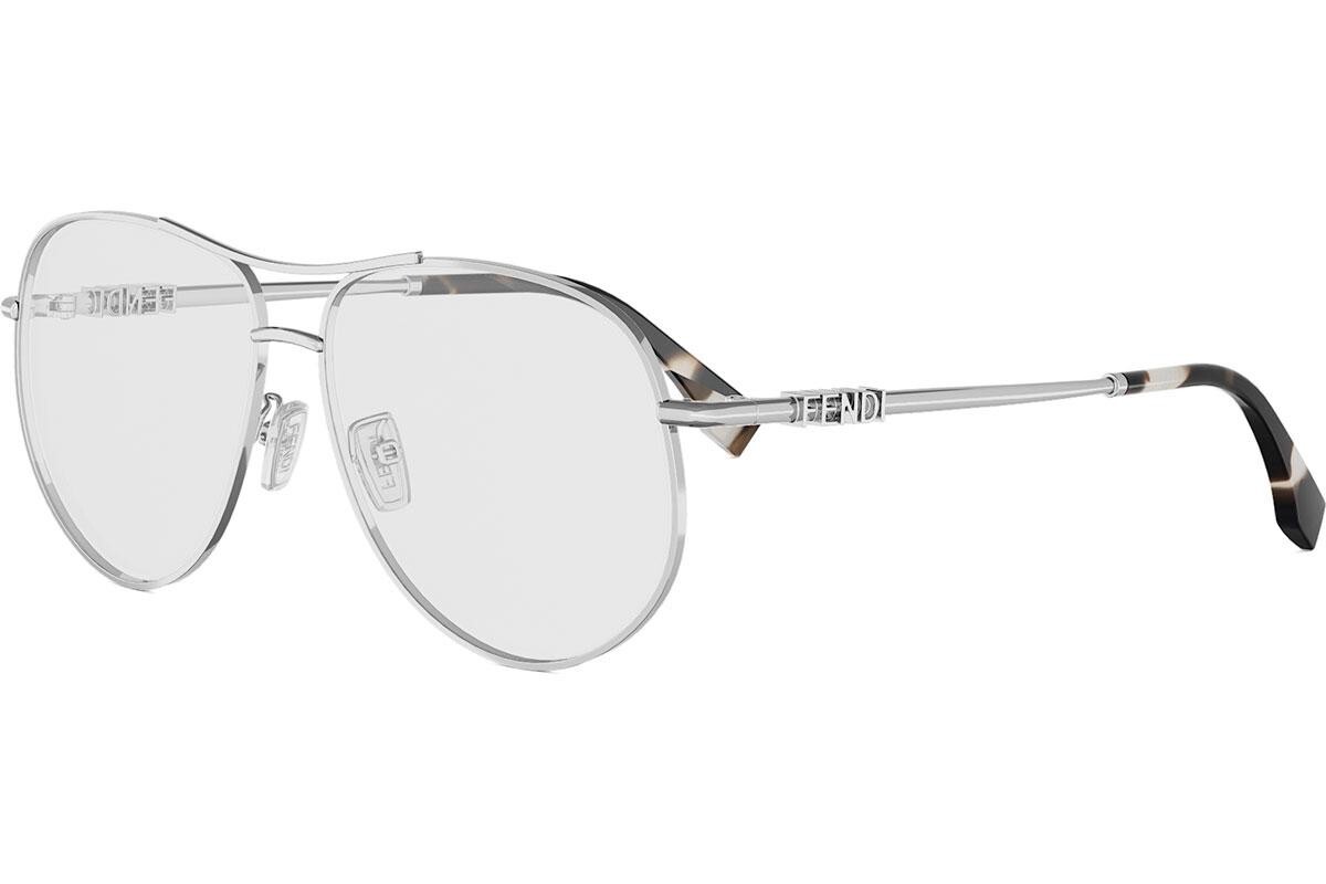 FENDI Fendigraphy Silver Pilot Eyeglasses - ONE SIZE (59)