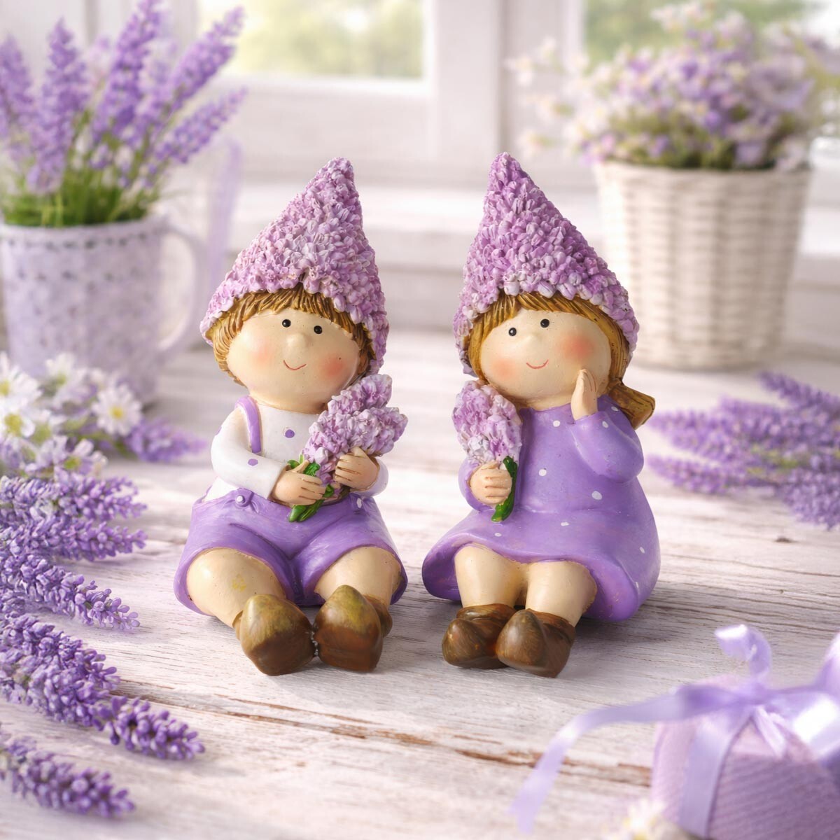 Figúrky na okraj Lavender, sada 2 ks