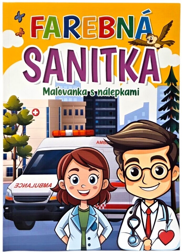 Farebná sanitka omaľovánka s nálepkami