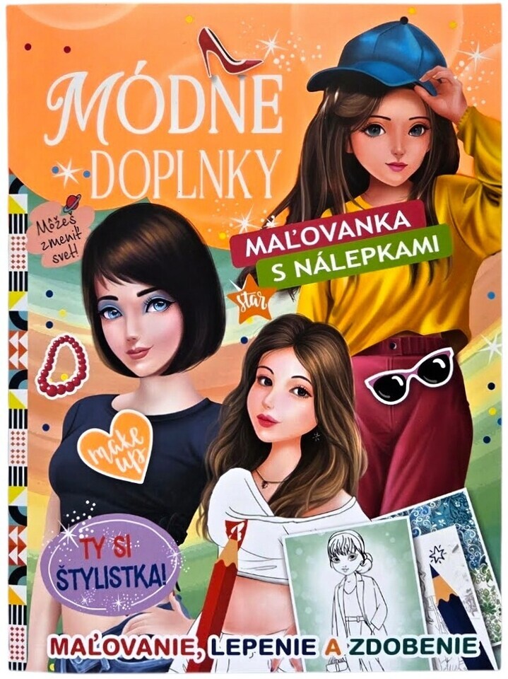 Módne doplnky omaľovánka s nálepkamí