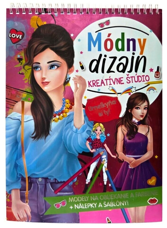 Módny dizajn kreatívne štúdio s nálepkami