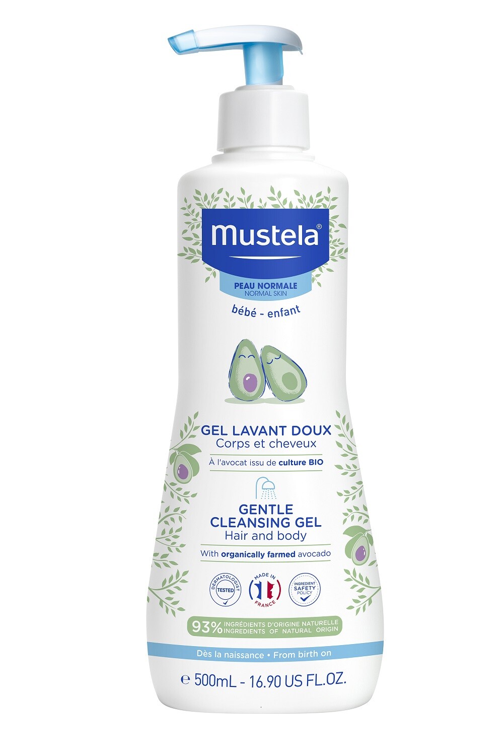 MUSTELA Jemný čistiaci telový a vlasový gél pre deti 0m+ 500ml