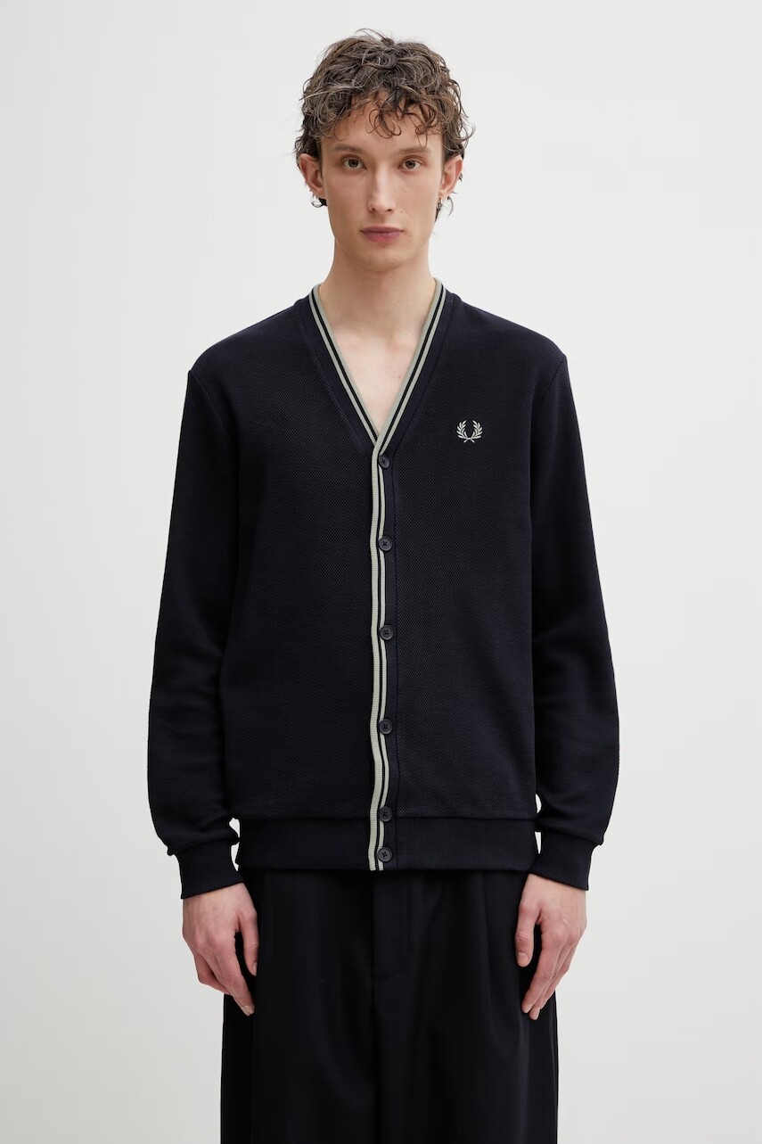 Fred Perry Kardigán pánsky bavlnený