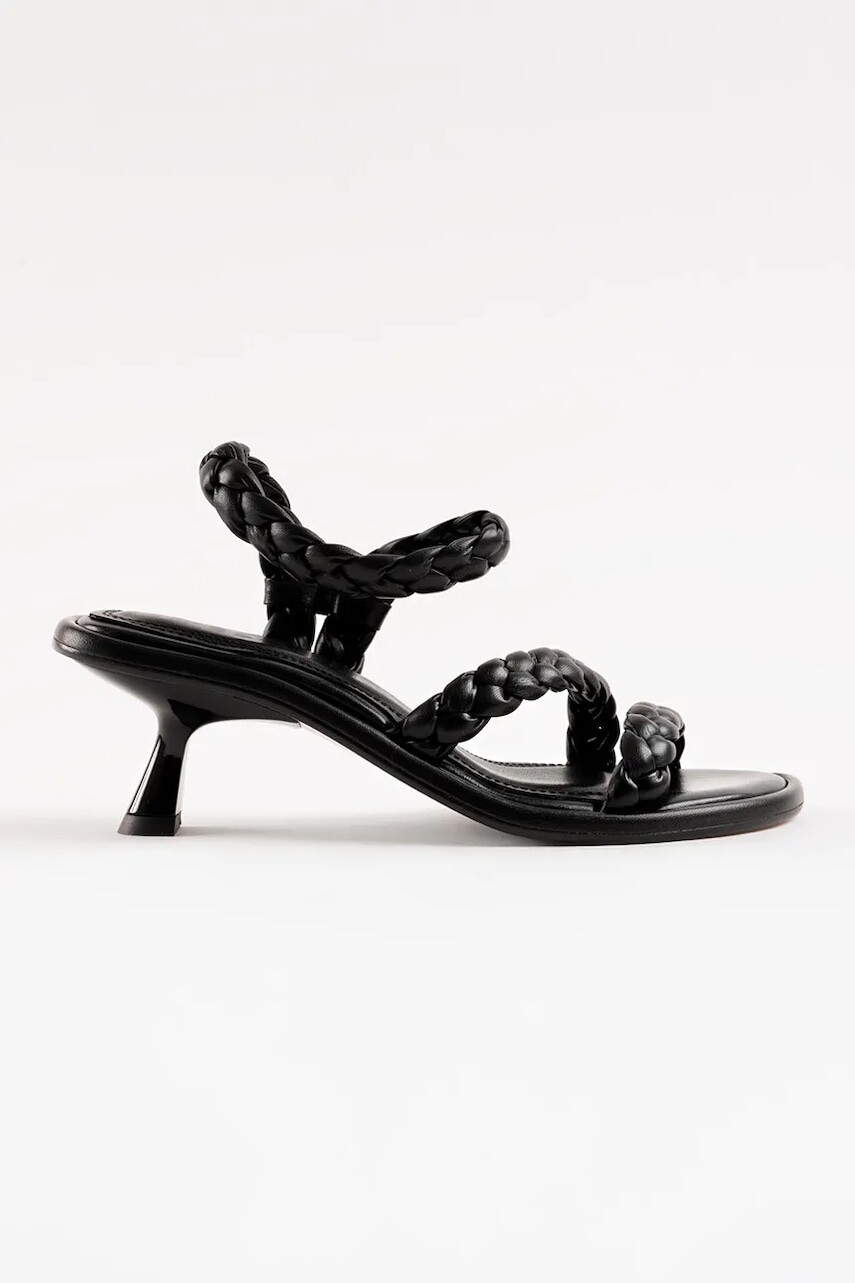 Souliers Martinez sandále na nízkom podpätku z kože ANAYA