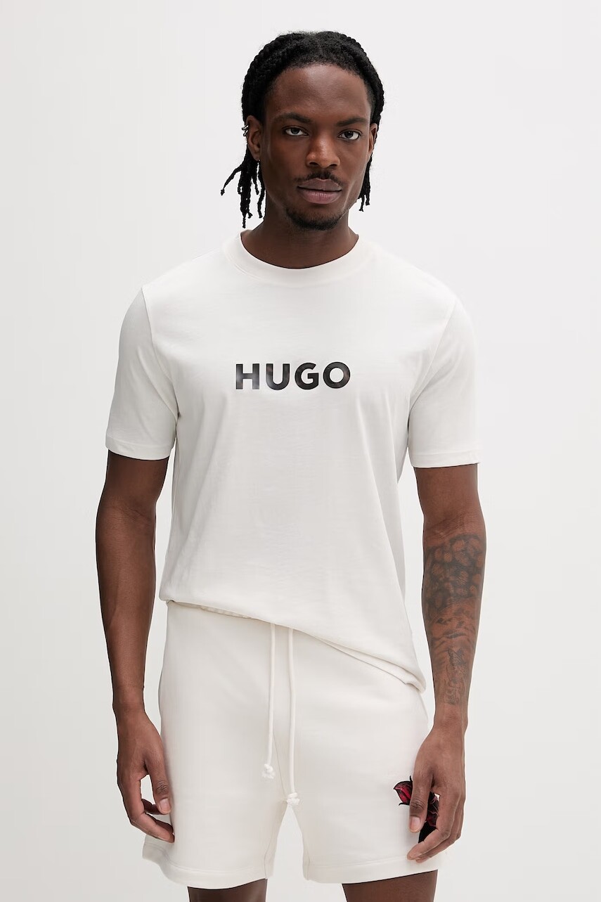 HUGO pánske bavlnené tričko Dumeo