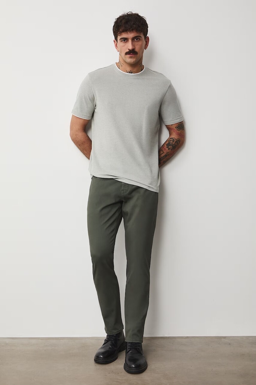 Medicine nohavice slim fit pánske bavlnené s elastanom