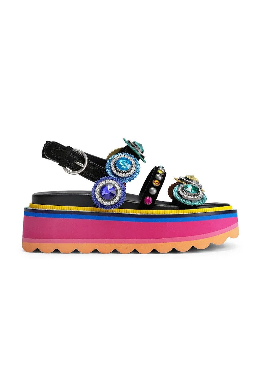 Dámske kožené sandále na platforme Kurt Geiger London Octavia Sling Flatform