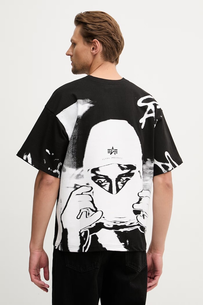Alpha Industries pánske bavlnené tričko Balaclava Backprint