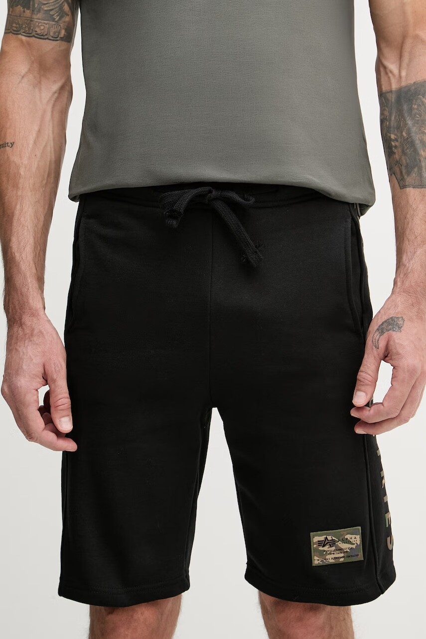 Alpha Industries teplákové šortky pánske s bavlnou Camo Jogger Shorts