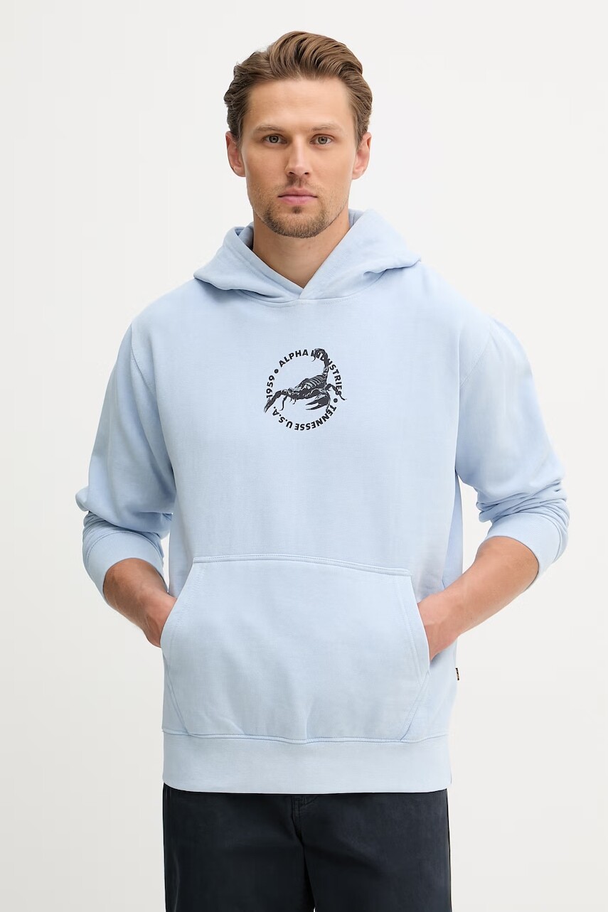 Alpha Industries mikina pánska bavlnená US Scorpion Backprint Hoodie