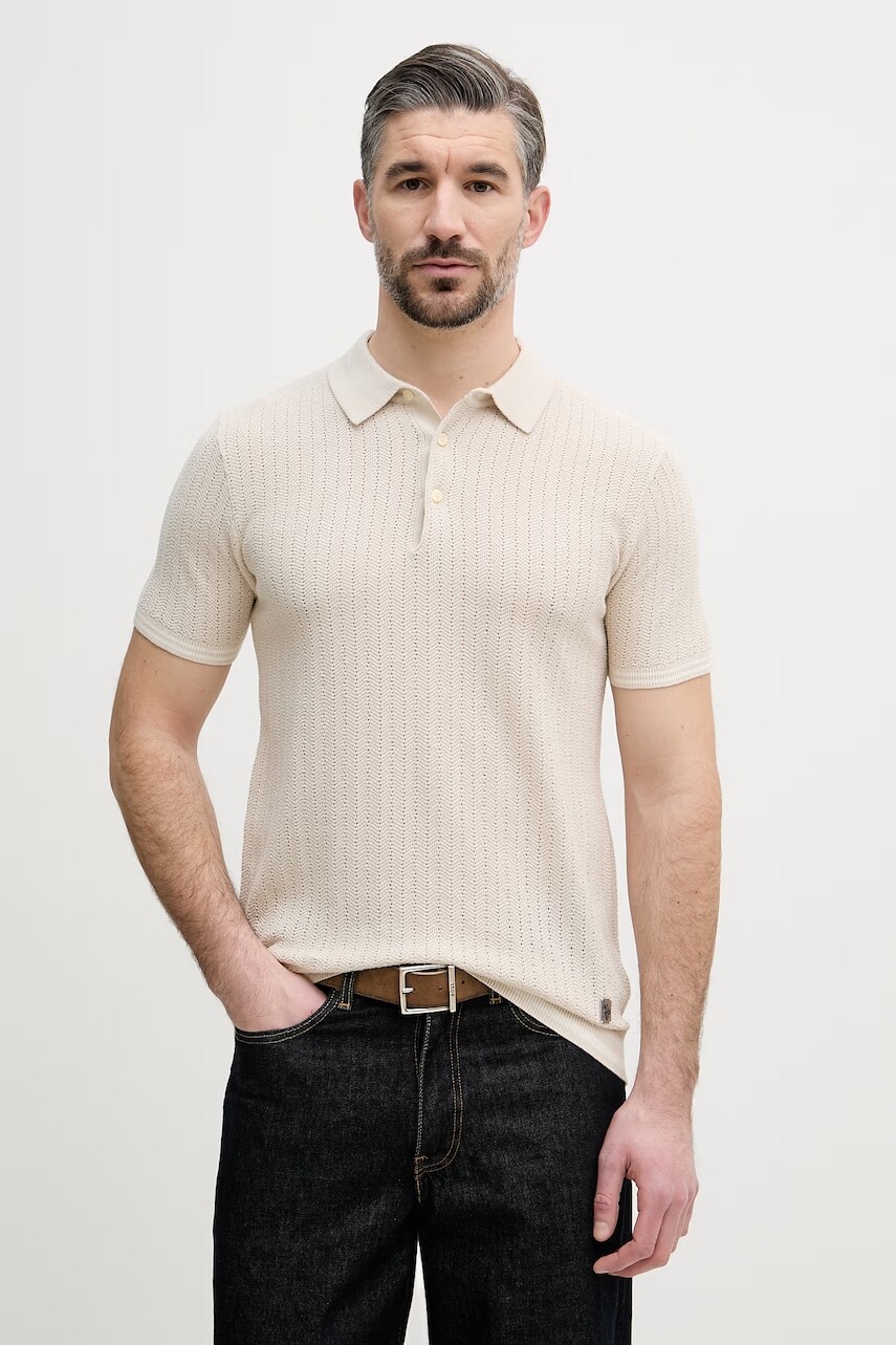 U.S. Polo Assn. polo tričko pánske s bavlnou TIPPED OPEN KNIT SS