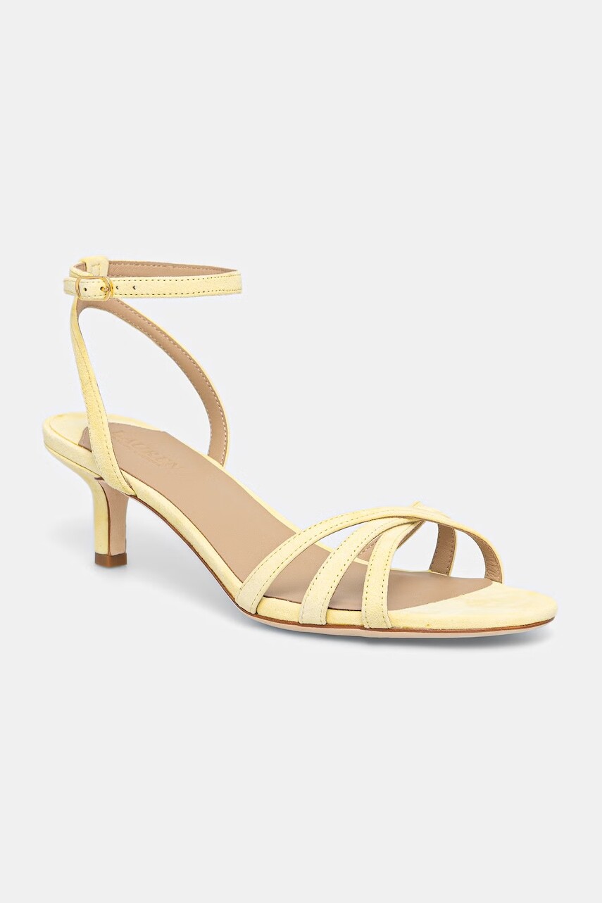 Lauren Ralph Lauren sandále na nízkom podpätku zo semišu Kendyl Kttn