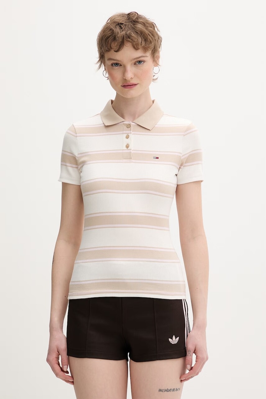 Tommy Jeans polo tričko dámske bavlnené s elastanom