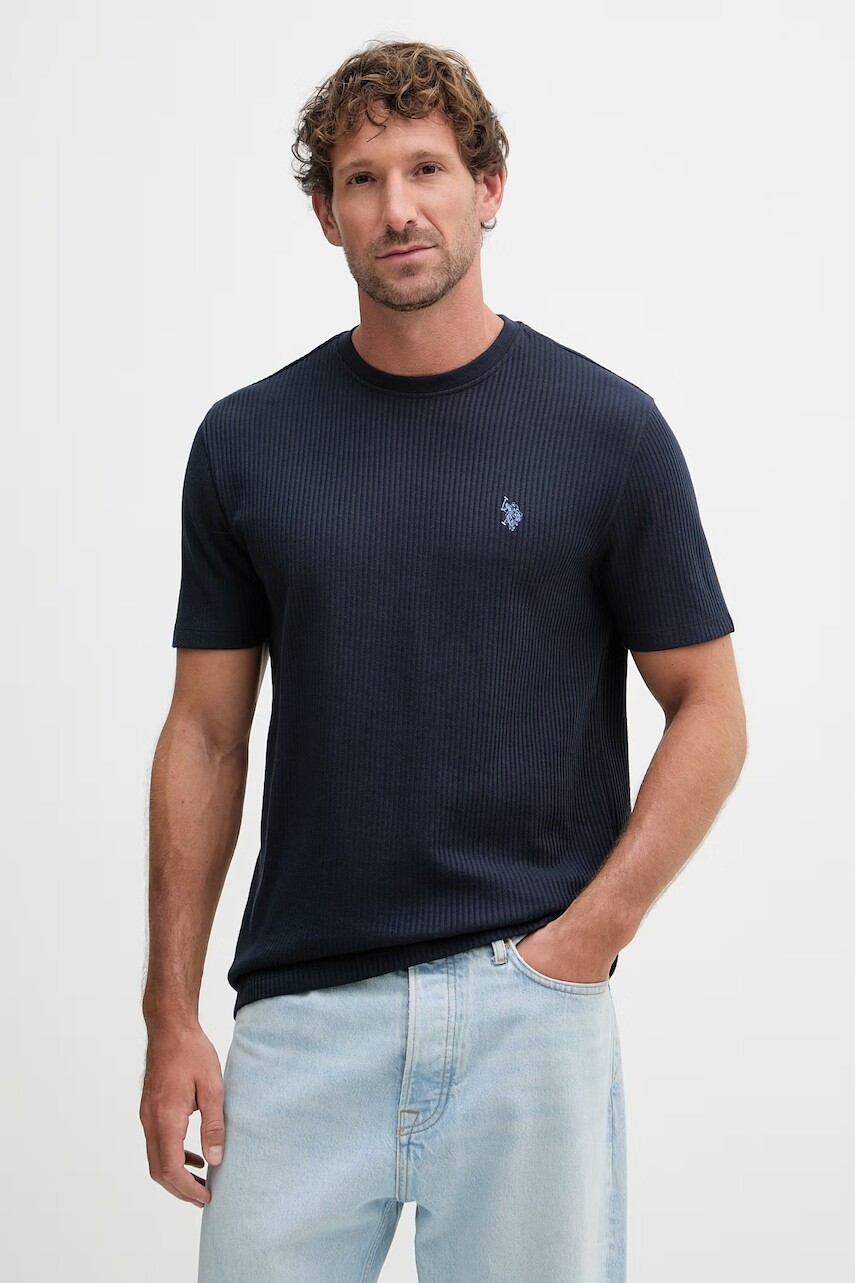 U.S. Polo Assn. Tričko pánske bavlnené RIB TEXTURE