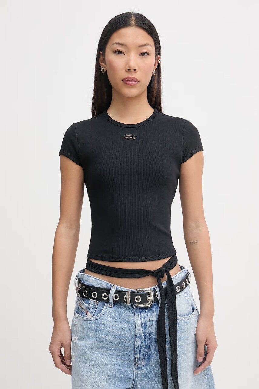 Diesel crop top dámsky bavlnený T-BUNNY-TAIL-S1