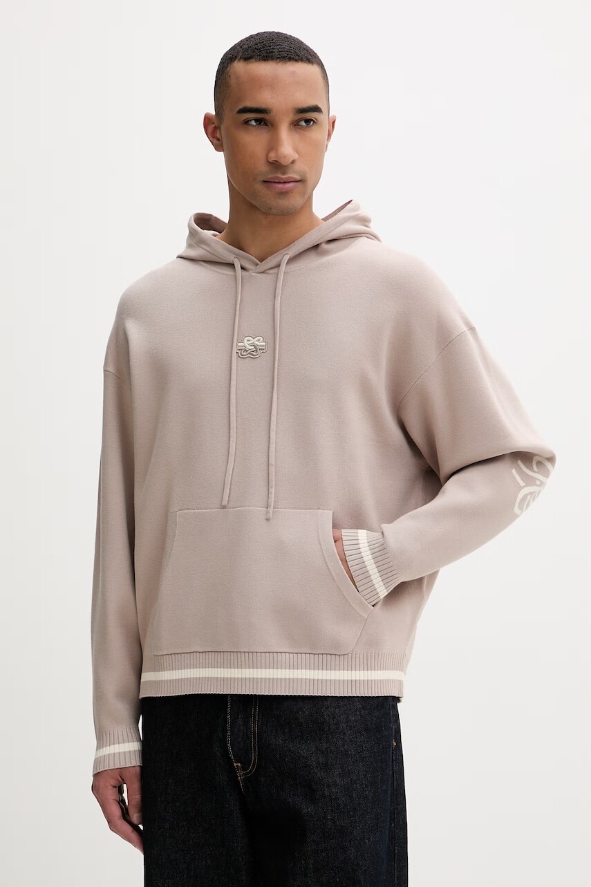 Filling Pieces mikina s kapucňou pánska s viskózou Knit Hoodie