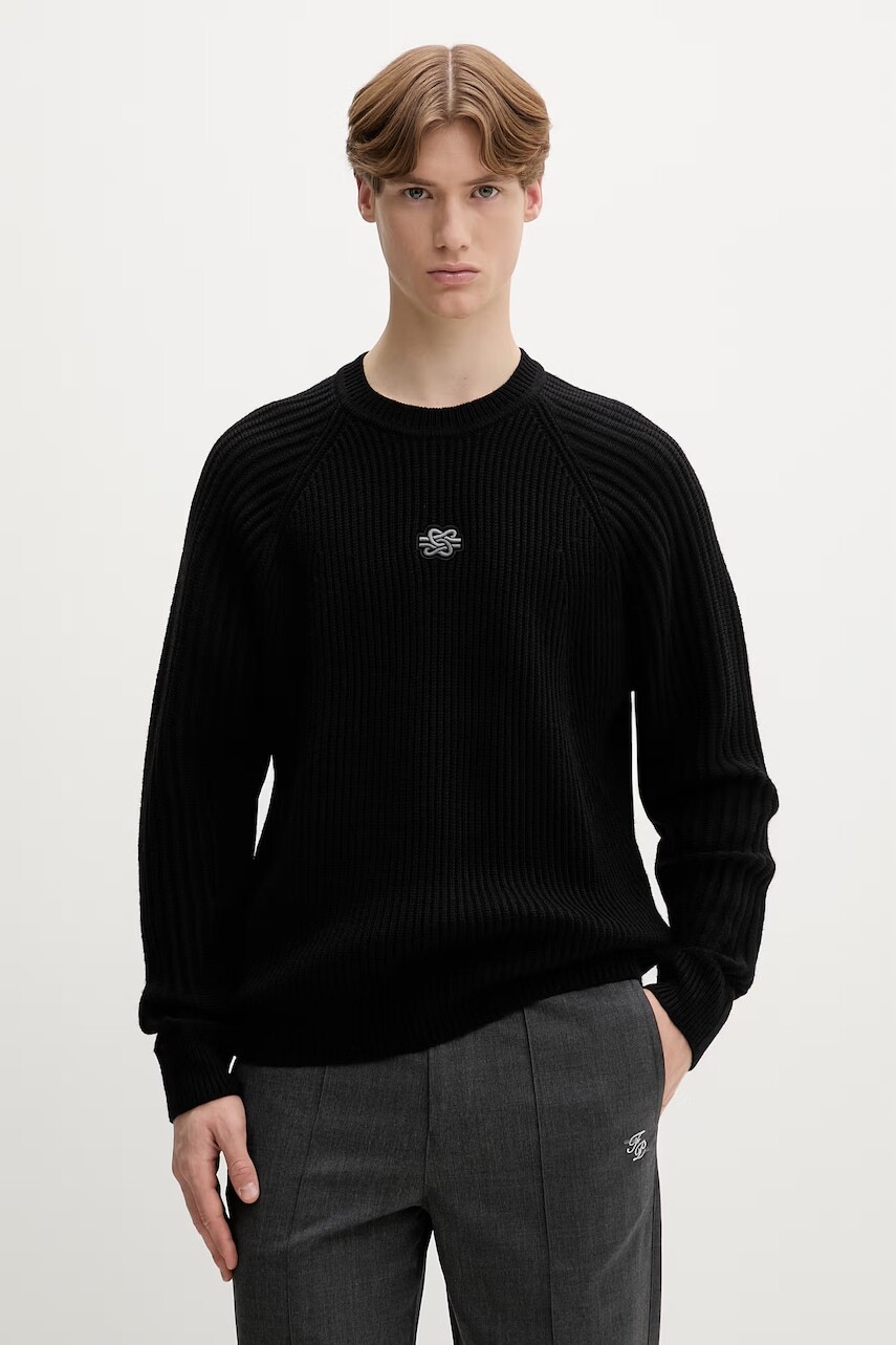 Filling Pieces sveter pánsky s vlnou Knit Sweater Raglan