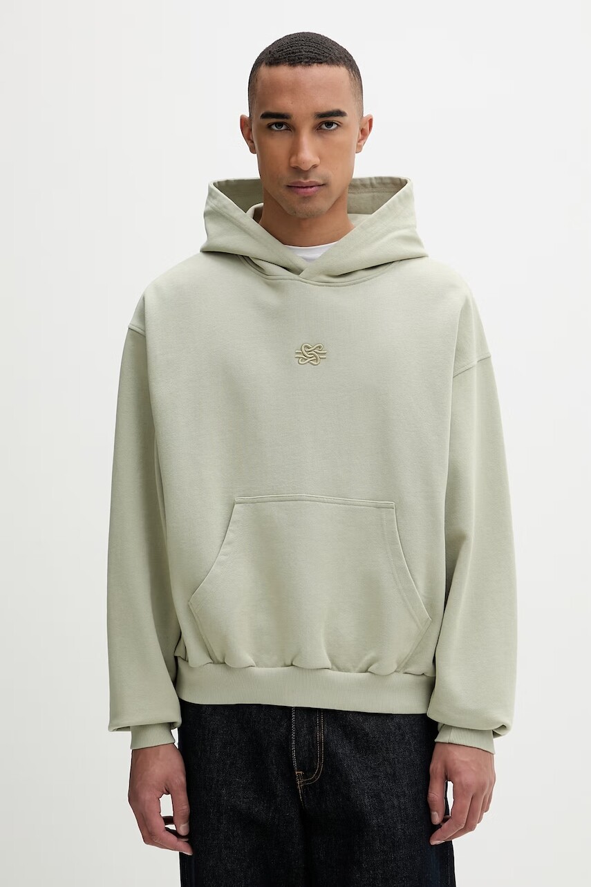 Filling Pieces mikina s kapucňou pánska bavlnená Boxy Embroidered