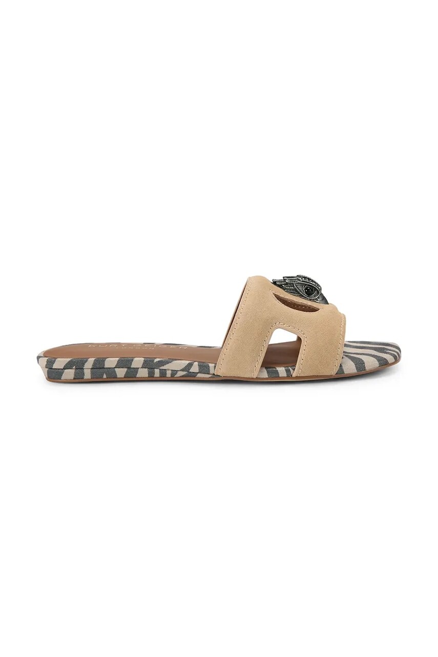 Kurt Geiger London šľapky s otvorenou pätou dámske kožené Eagle Cut Out Flat Sdl