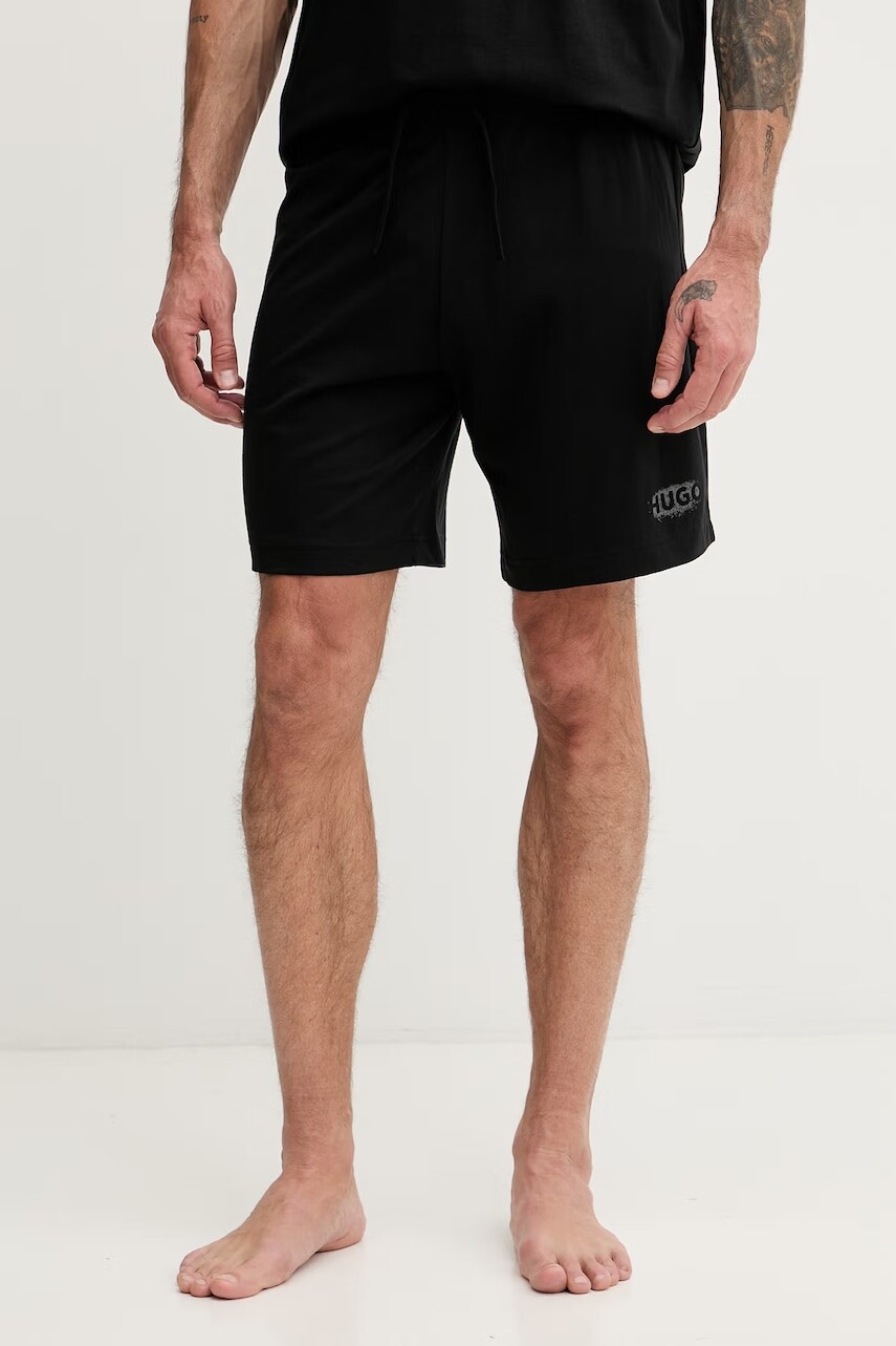 HUGO pyžamové šortky pánske bavlnené SPRAY_SHORTS