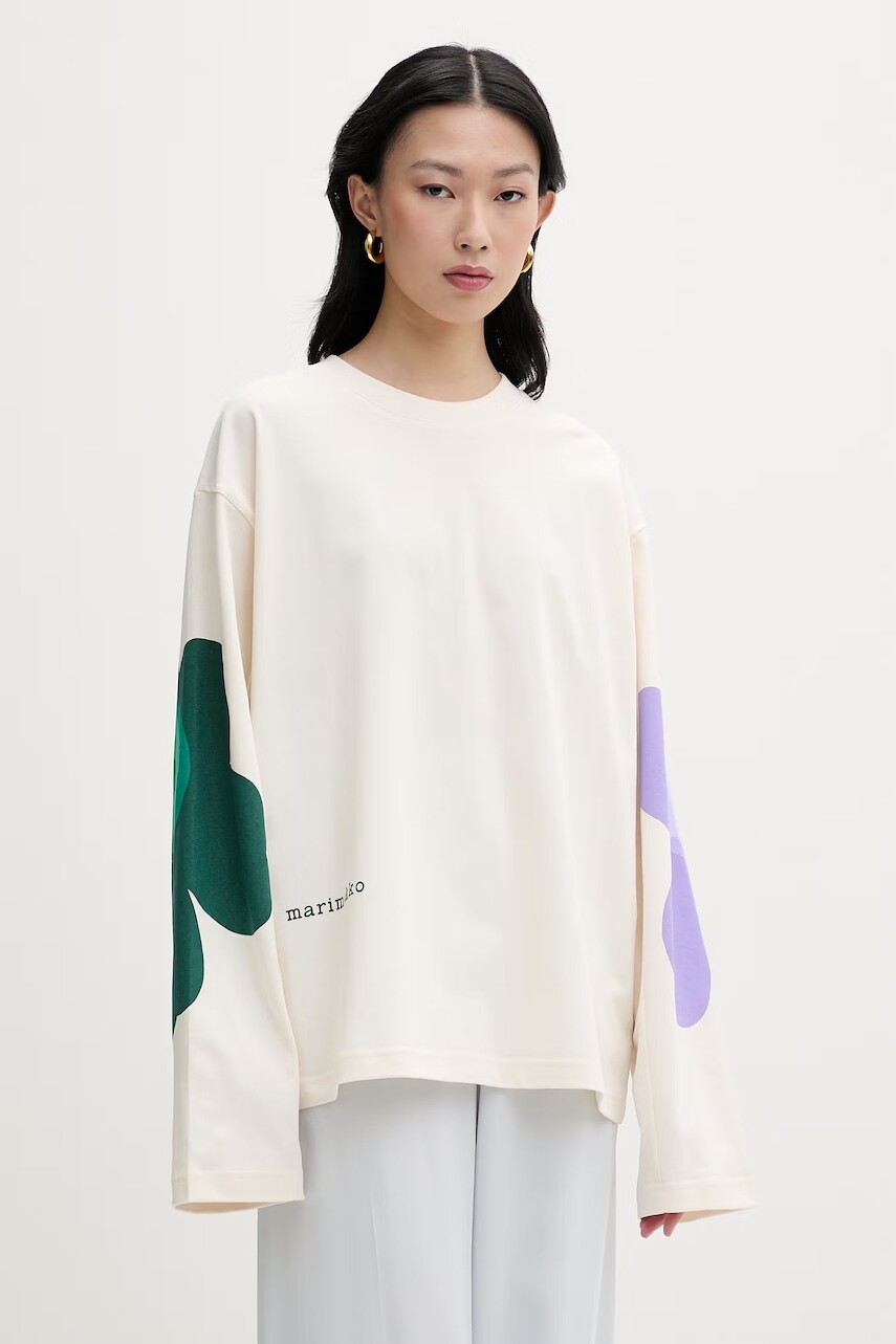 Marimekko tričko s dlhým rukávom dámske bavlnené
