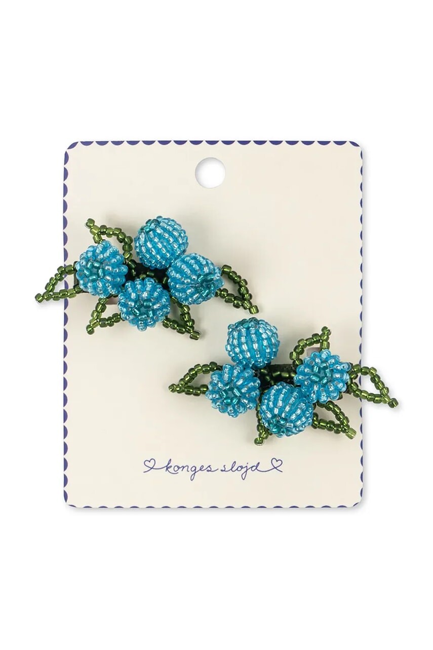Konges Sløjd sponky do vlasov detské 2 PACK BLUEBERRY BEADED HAIR CLIP