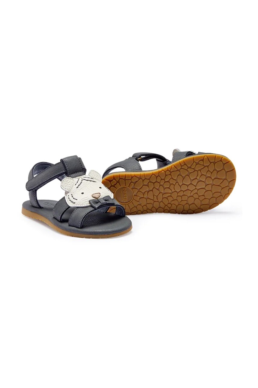 Donsje sandále s otvorenou pätou detské kožené Dhalo Sandals Festive White Tiger
