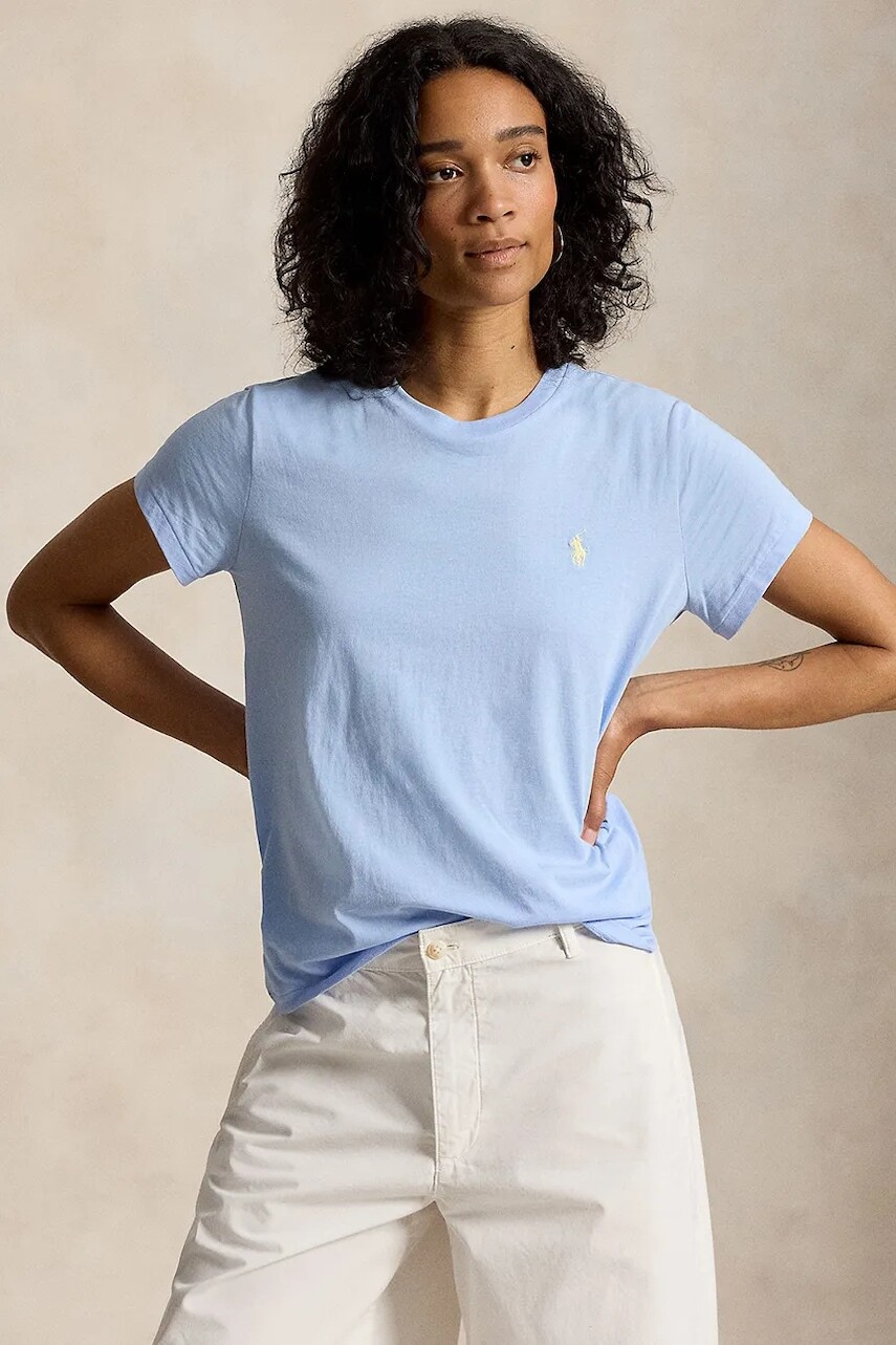Polo Ralph Lauren basic tričko dámske bavlnené COTTON JERSEY-KNT-T-SHIRT
