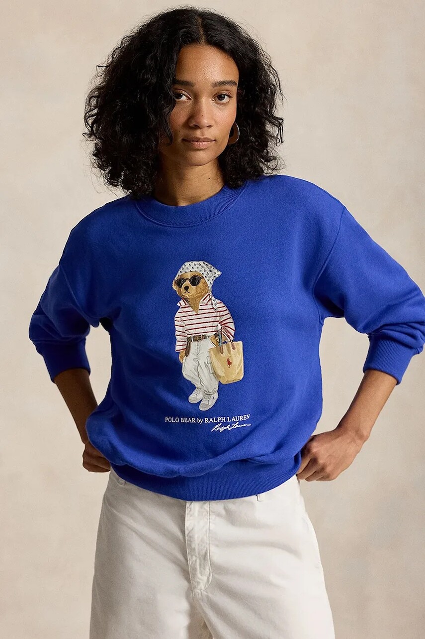 Polo Ralph Lauren mikina dámska bavlnená ISLAND FLC-KNT-SWEATSHIRT