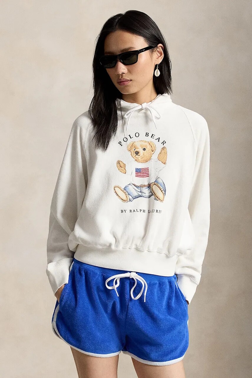 Polo Ralph Lauren mikina s kapucňou dámska bavlnená