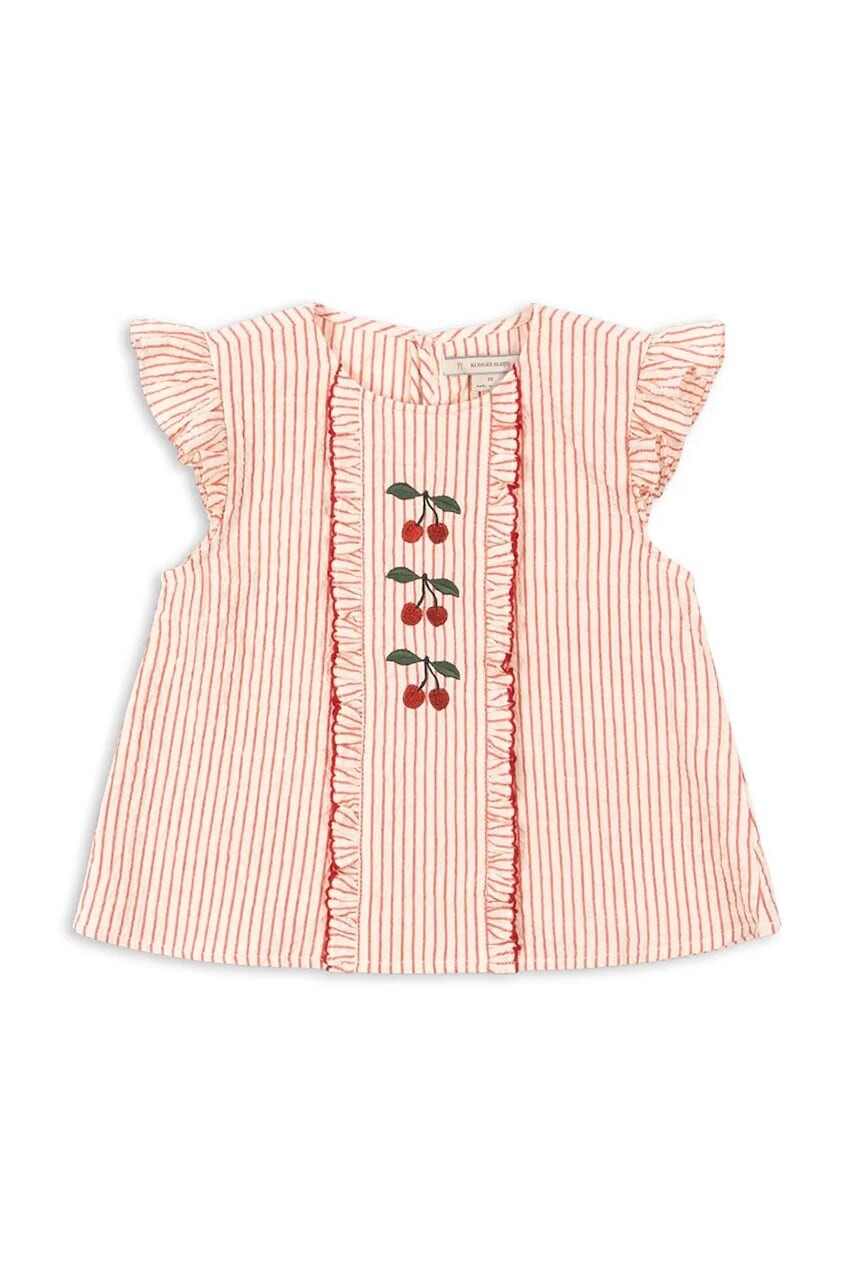 Konges Sløjd blúzka s volánom detská bavlnená ELLIE FRILL TOP GOTS