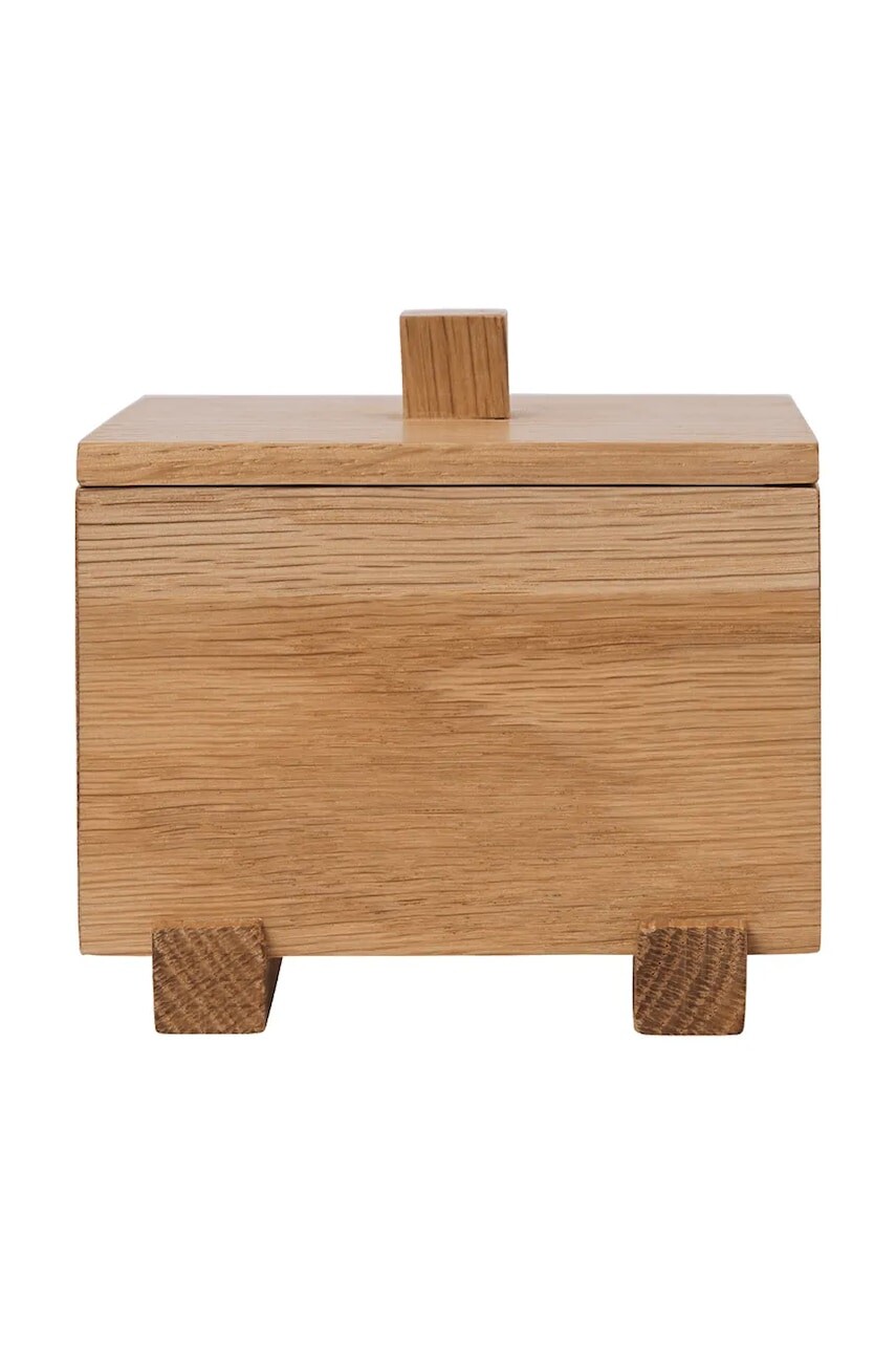 Ferm Living box na skladovanie z dubového dreva 9,5 x 10 x 11 cm