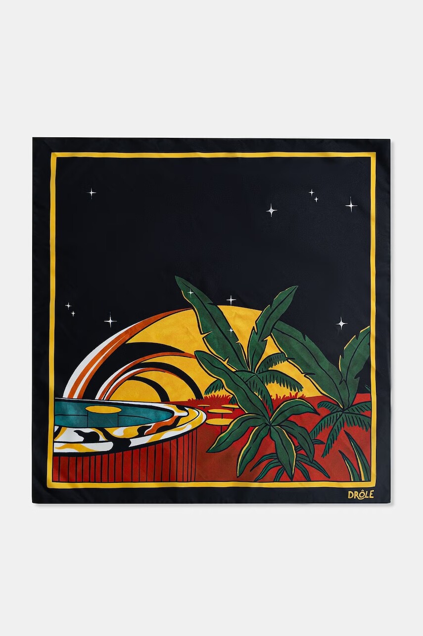 Drôle de Monsieur šatka pánska hodvábna Foulard Tropicana
