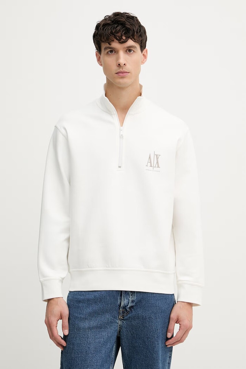 Armani Exchange mikina na zips pánska bavlnená