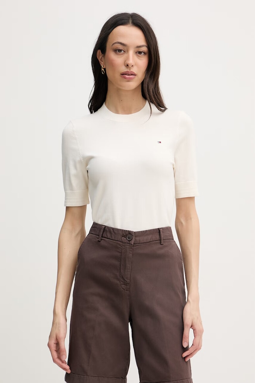 Tommy Hilfiger úpletové tričko dámske z bavlnou