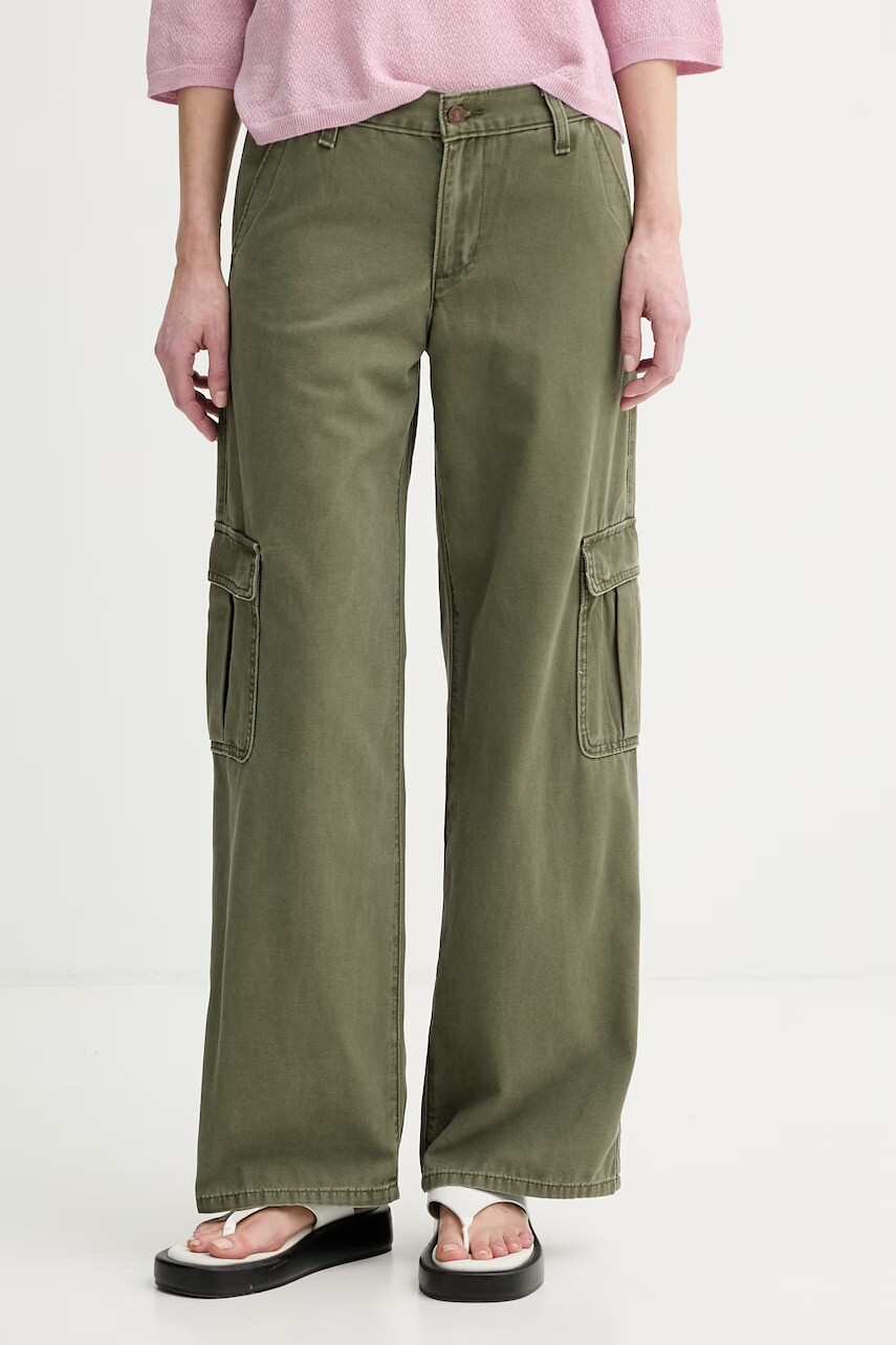 Levi's nohavice cargo dámske bavlnené SUPERLOW LOOSE CARGO ND