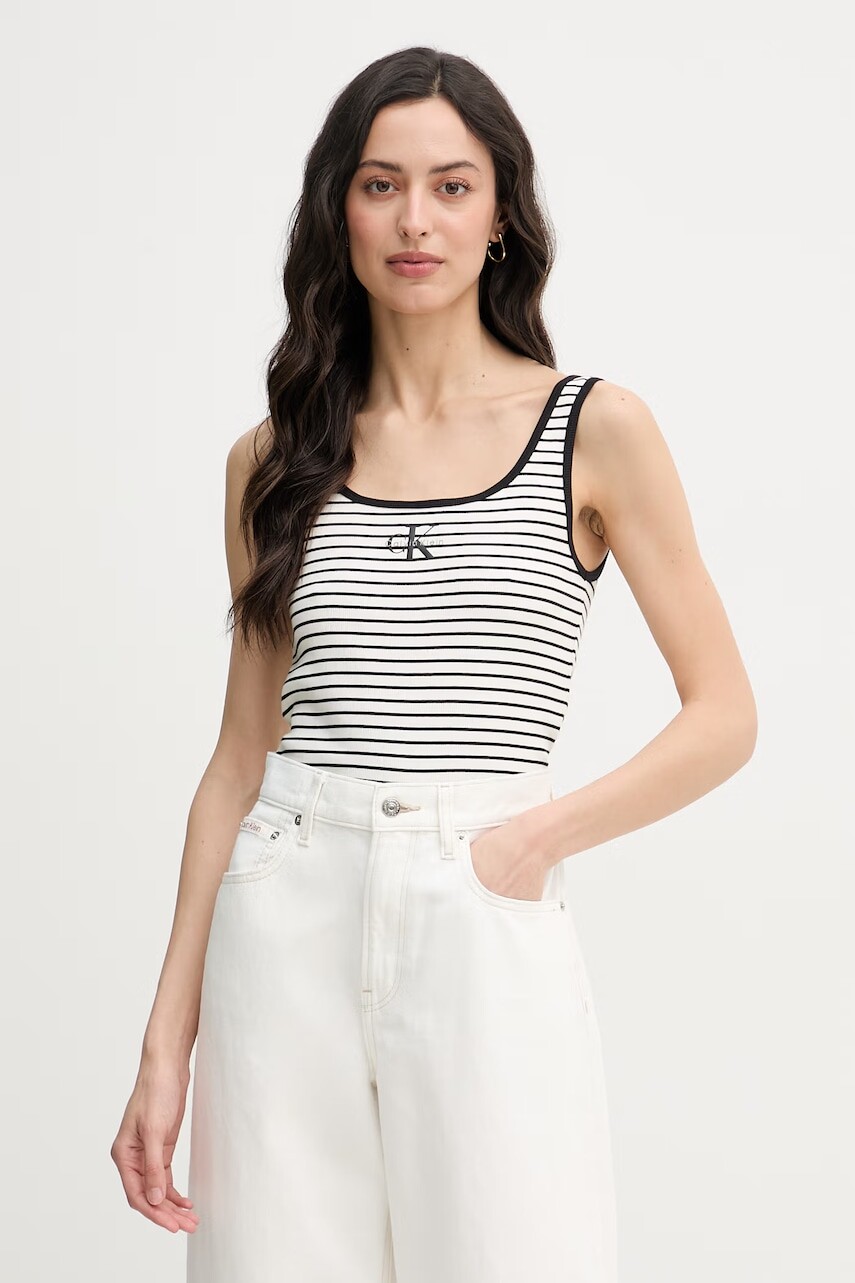 Calvin Klein Jeans top dámsky bavlnený s elastanom