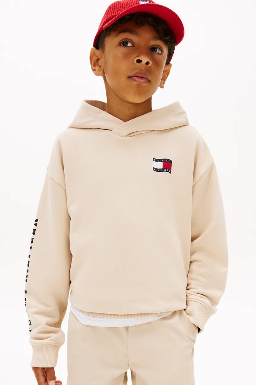 Tommy Hilfiger mikina s kapucňou detská s bavlnou