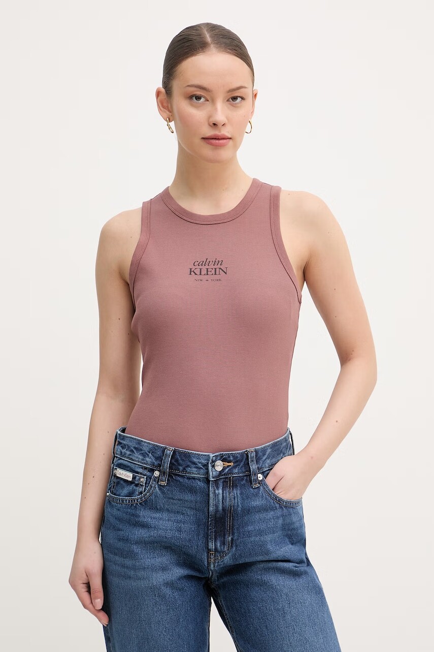 Calvin Klein Jeans top dámsky s bavlnou