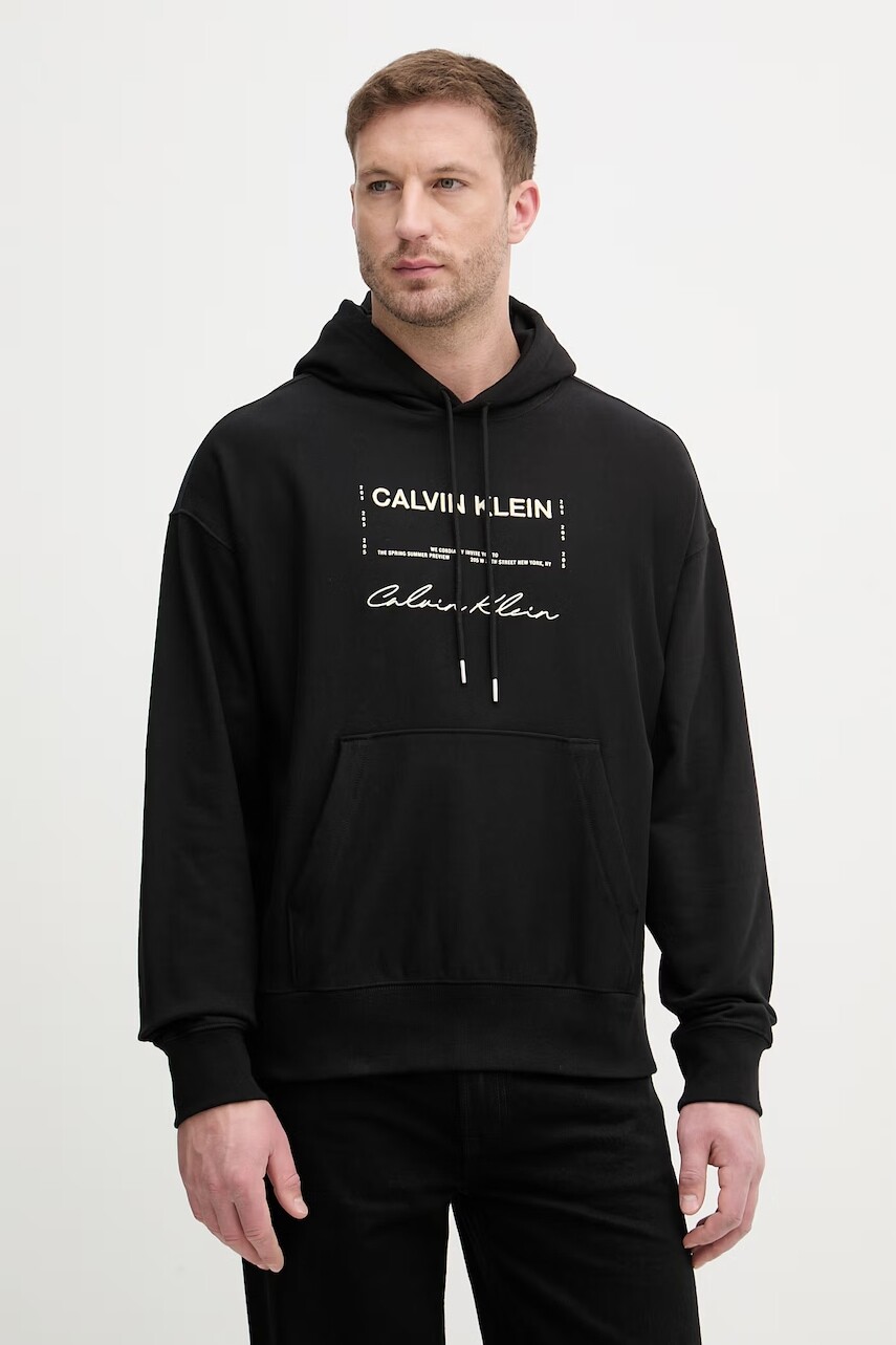 Calvin Klein Jeans mikina s kapucňou pánska s bavlnou