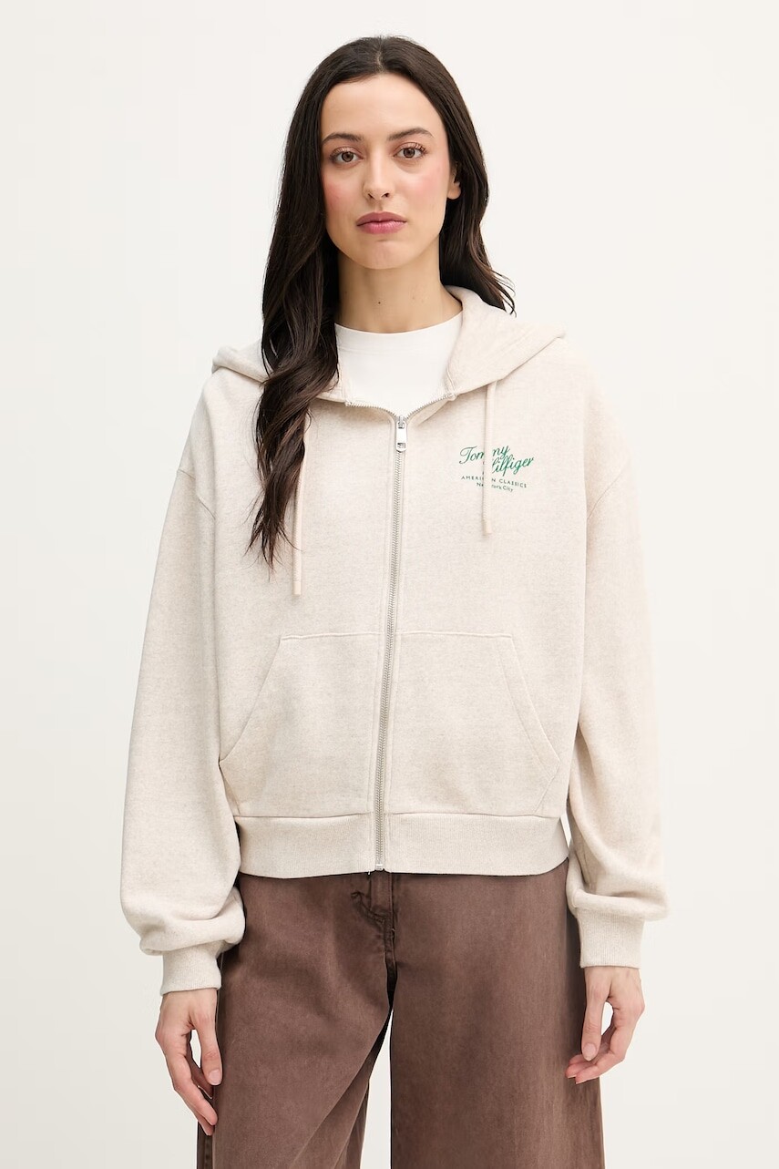 Tommy Hilfiger mikina na zips dámska bavlnená