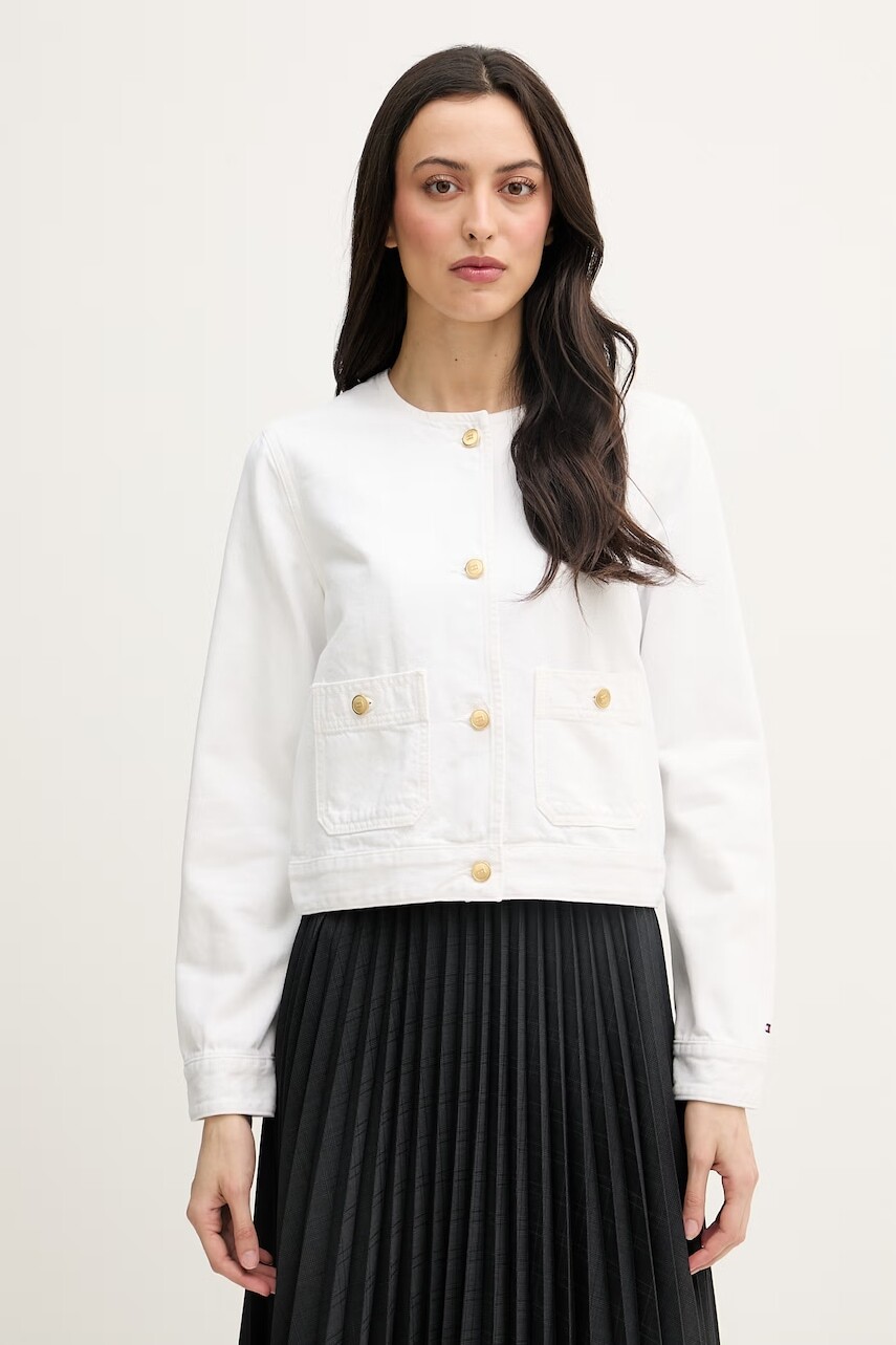 Tommy Hilfiger džínsová bunda dámska bavlnená