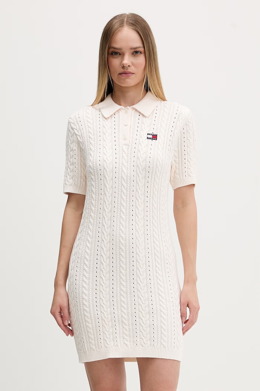 Tommy Jeans svetrové šaty bavlnené